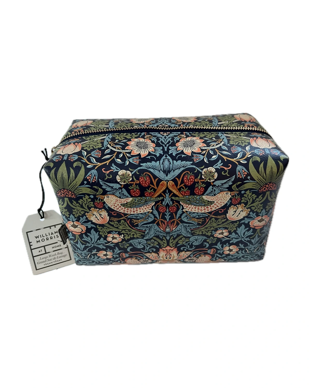 William Morris at Home travel makeup bag — Strawberry Thief