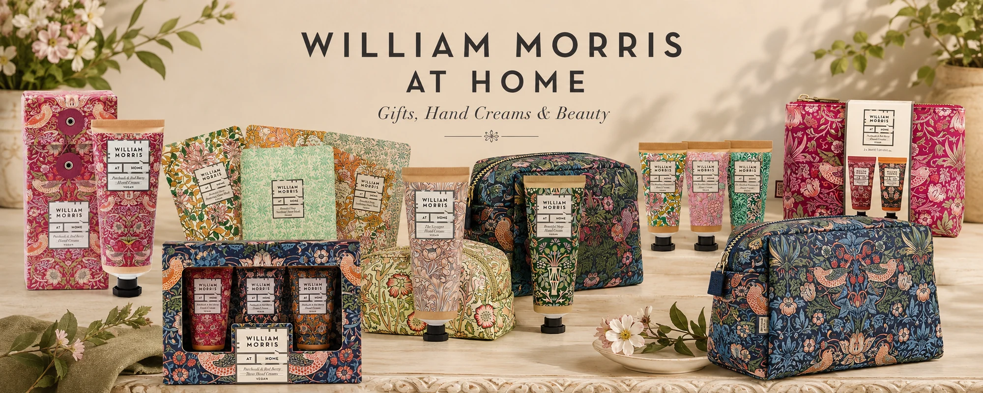 William Morris At Home gifts, hand creams, wash bags and beauty at Coyful